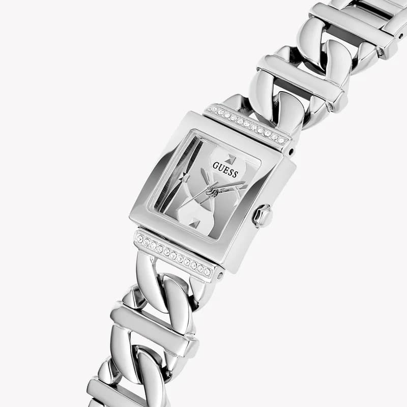 Guess Women's Silver Stainless Steel Watch 21mm Silver Dial GW0603L1