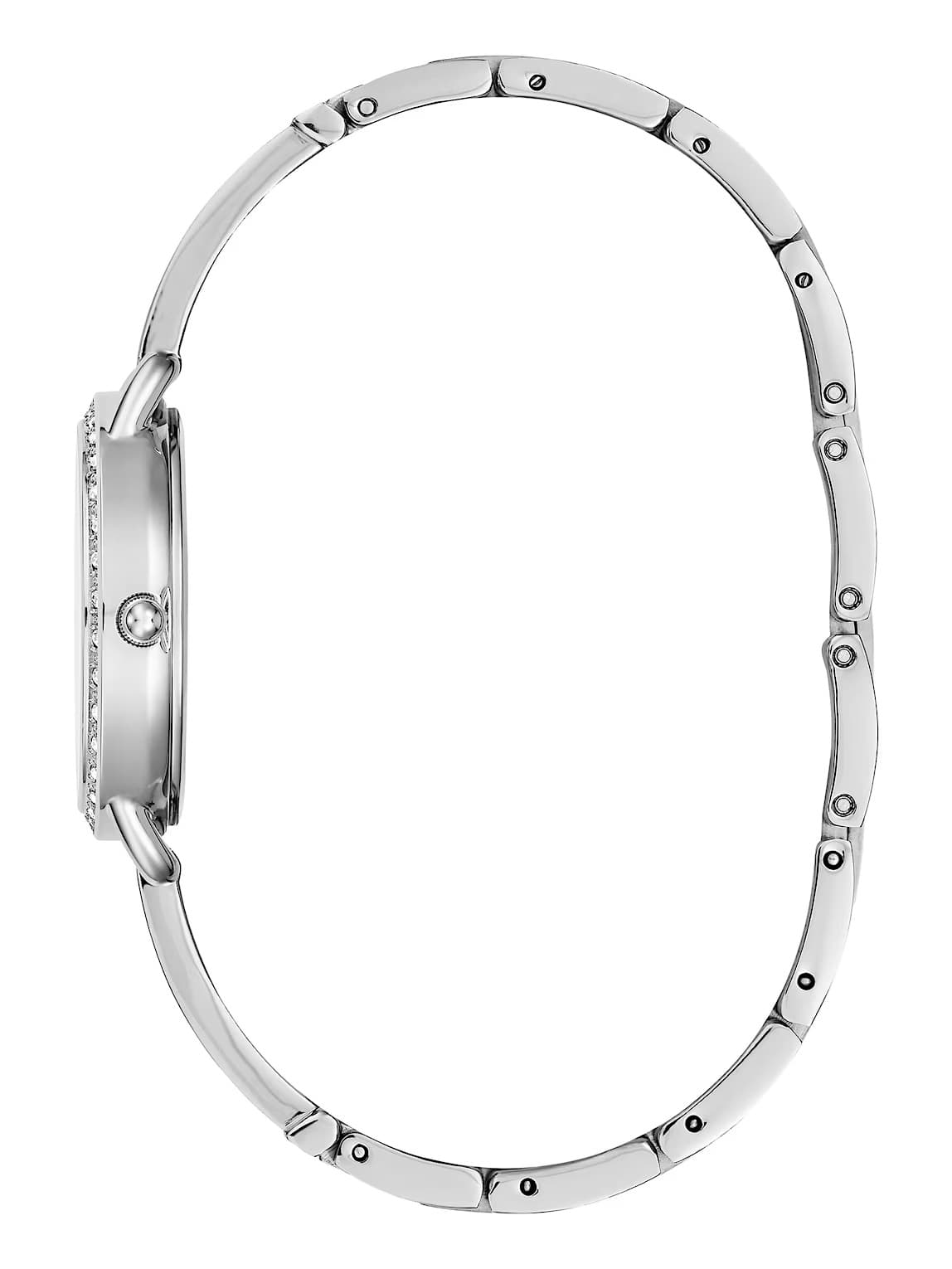 Guess 30mm Silver-Tone Crystal Analog Watch GW0022L1