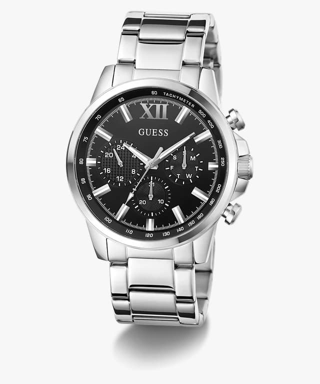 Guess 44mm Mens Silver Tone Multi-function Watch GW0970G1