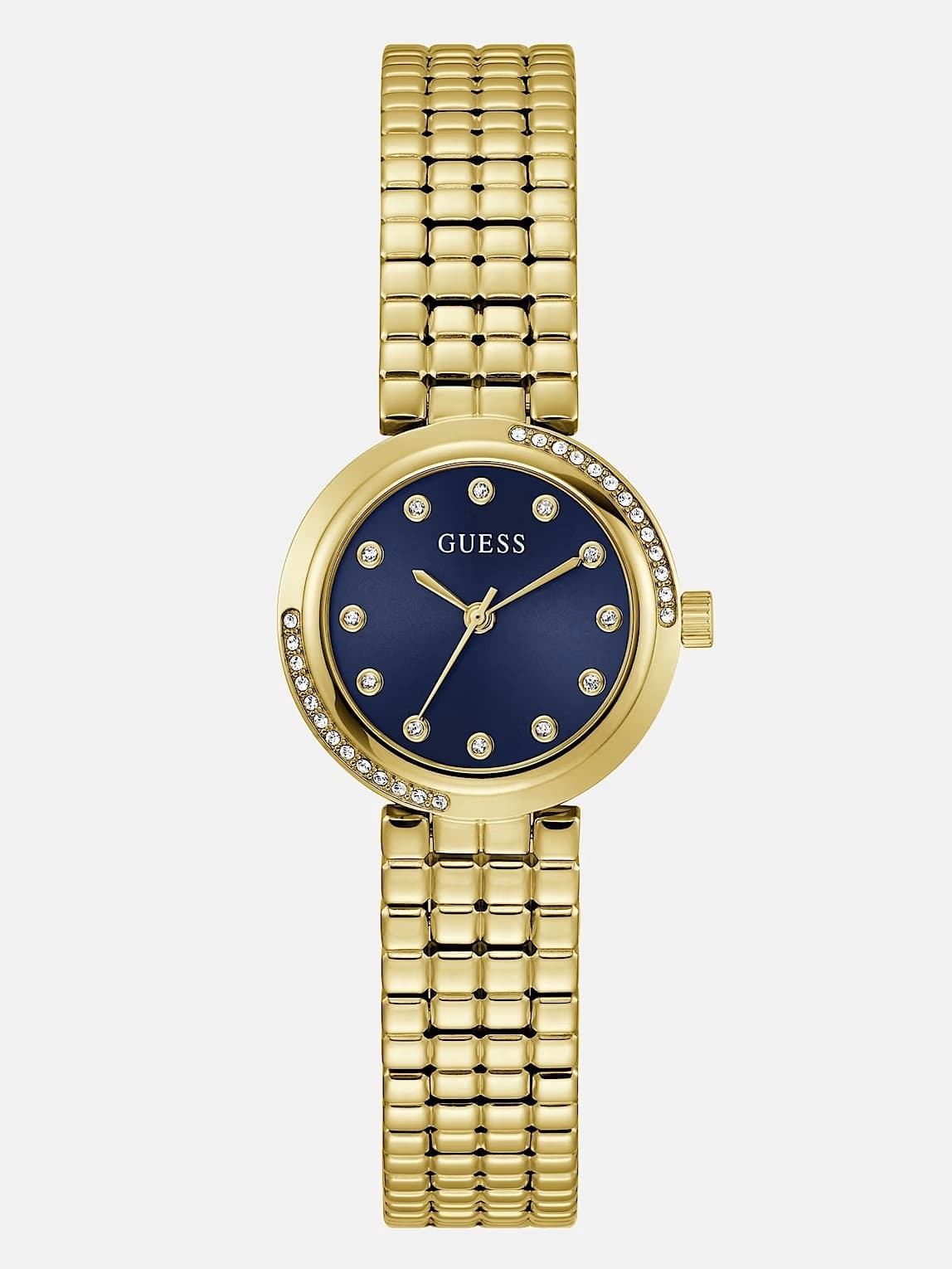 Guess Gold-Tone and Blue 28mm Analog Watch GW0930L4