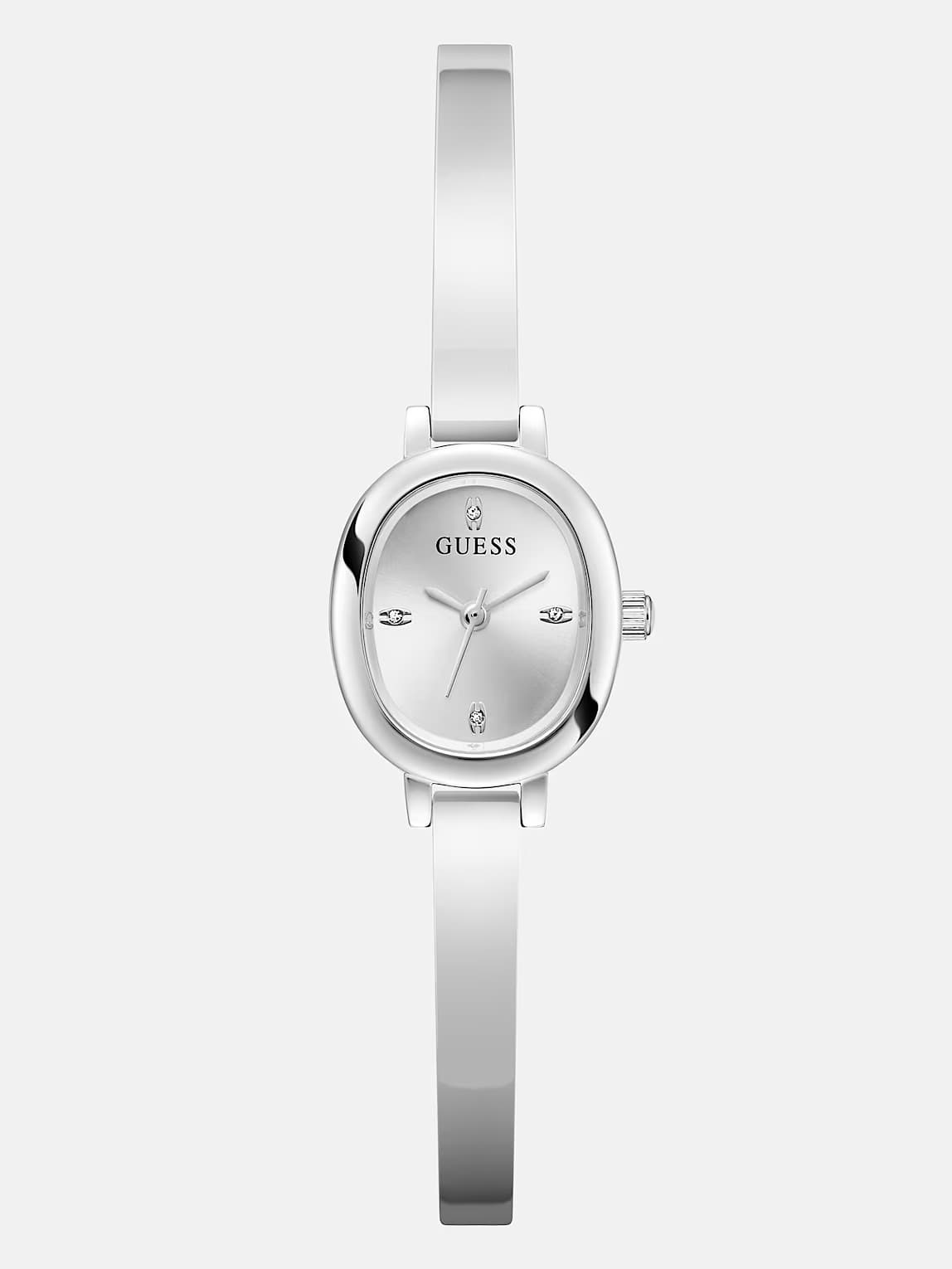 Guess Silver-Tone Oval Analog Watch GW0924L1